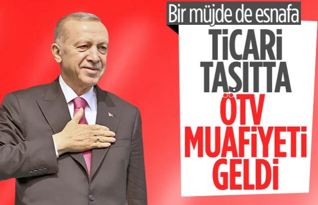 Erdoğan'dan esnafa vergi muafiyeti müjdesi